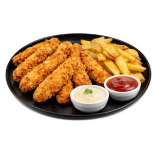 Meniu 8 Crispy Strips cu carfofi prajiti