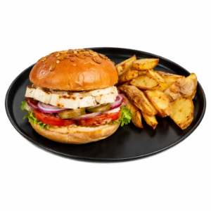 Meniu Burger Halloumi cu Cartofi prajiti